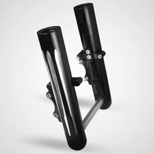 Black CNC Hollow Fork Legs For Harley DUAL DISC Touring Bagger 2014-up FLT