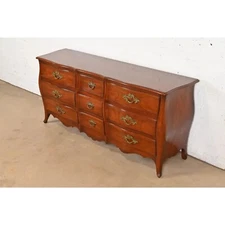 John Widdicomb French Provincial Louis XV Solid Mahogany Nine-Drawer Dresser