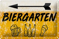 Blechschild Alkohol 30X20 Cm Biergarten Links Bier Geschenk Deko Schild Tin Sign
