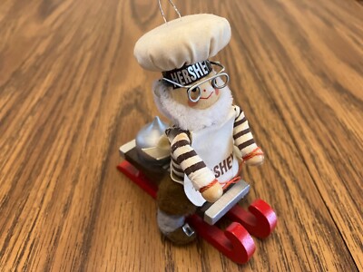 Vintage Hershey Weihnachtselfe auf Schlitten Ornament - Kurt Adler Lot 11