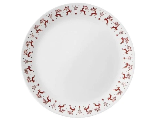 Rare Set of 6 Corelle DANCER & PRANCER Dinner Plates, Christmas Holiday Reindeer