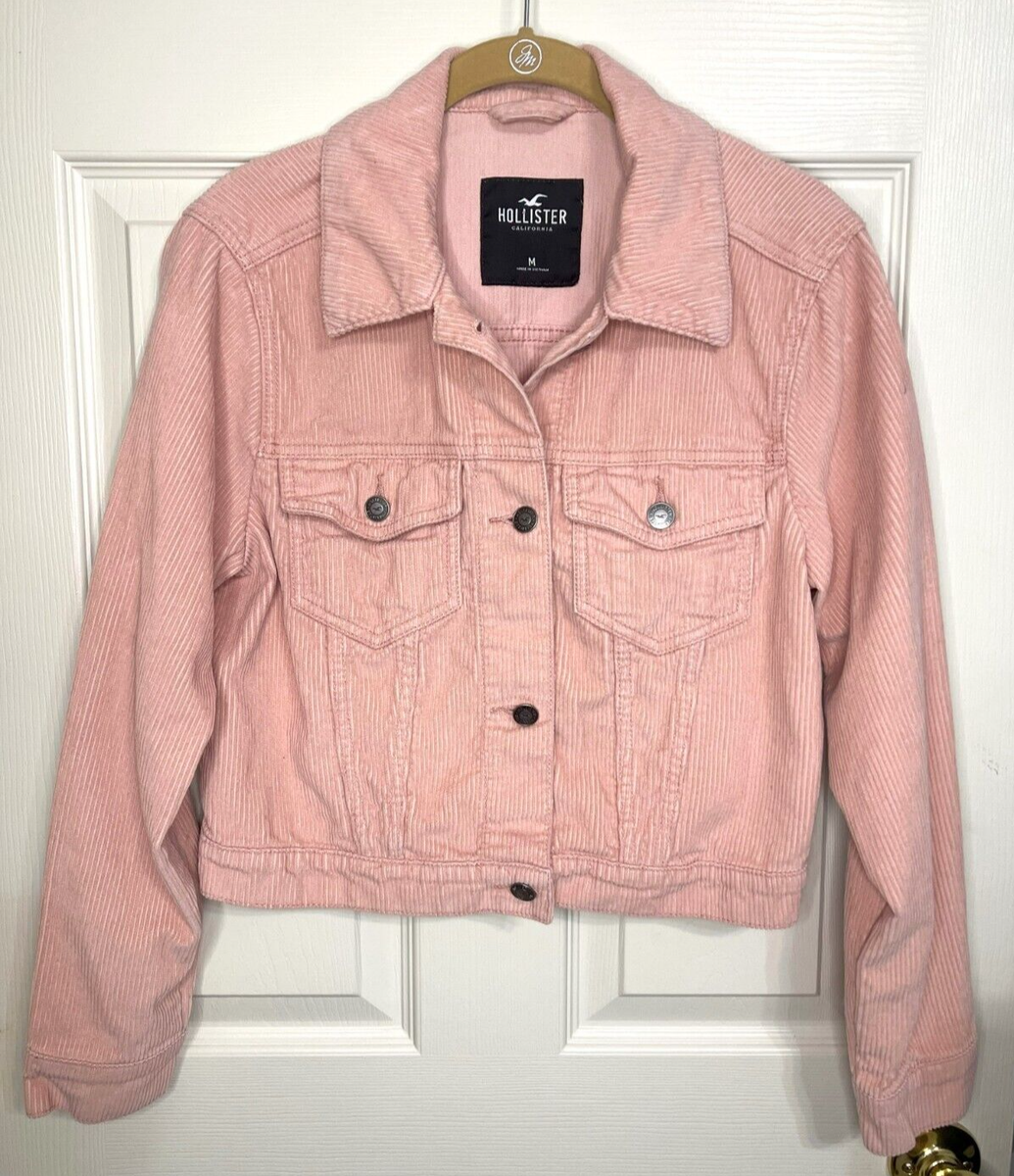 Hollister Size M Blush Pink Corduroy Jacket Jean Jacket Style