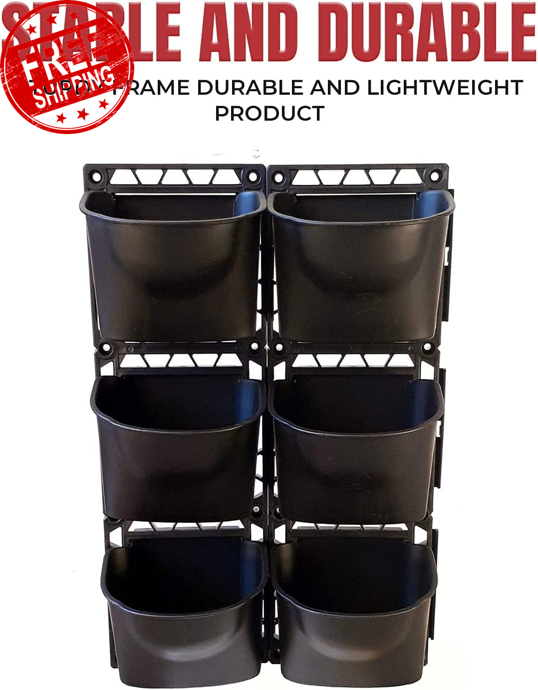 Wall Mounted Vertical Garden Kit Home Planter Herbs Flowers 6 Hanging