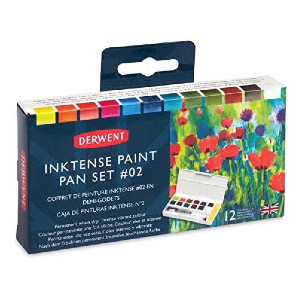 (TG. Set da 15 pezzi) Derwent Inktense Palette #2, Set d 12 Tempere Solubili in