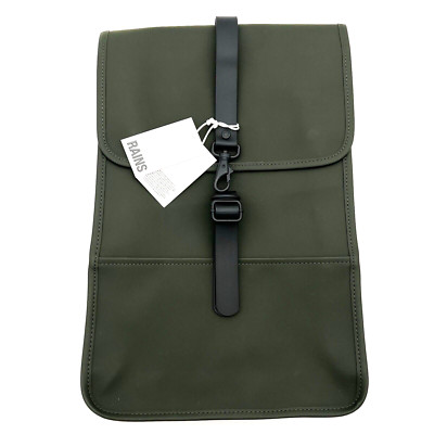 RAINS Backpack Mini Green Waterproof Fabric Laptop Work School  SALE 