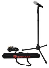 Rockville Pro Mic Kit 1 Karaoke Vocal Microphone  Mic Stand  Carry Bag  Cable