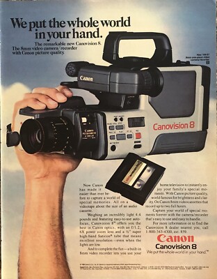 Canon Vhs Camera Vintage 1986 Canon Canovision Camcorder PRINT AD