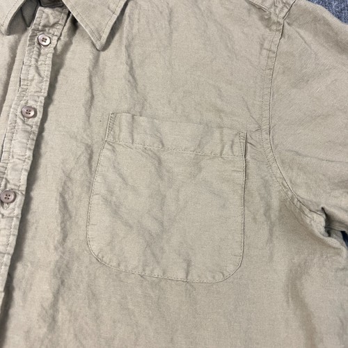 Linea Uomo Shirt Mens 2XL XXL Beige Button Up Short Sleeves Linen Viscose - Picture 3 of 8