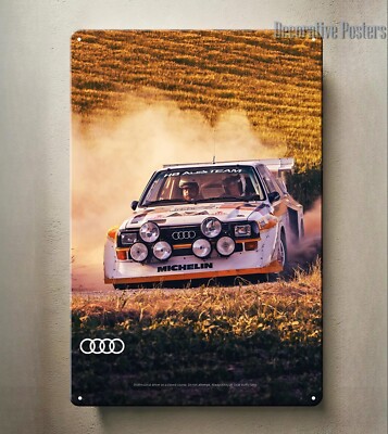 Audi S1 Racing Rallye Auto Gruppe B Metall Poster - Schild 20x30cm