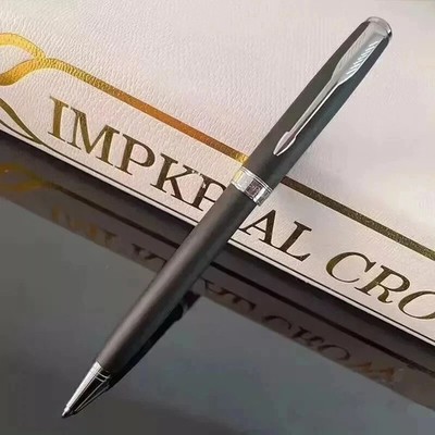 Parker Sonnet Series Matte Black/White Clip Fine (F) Nib Ballpoint Pen Blue Ink