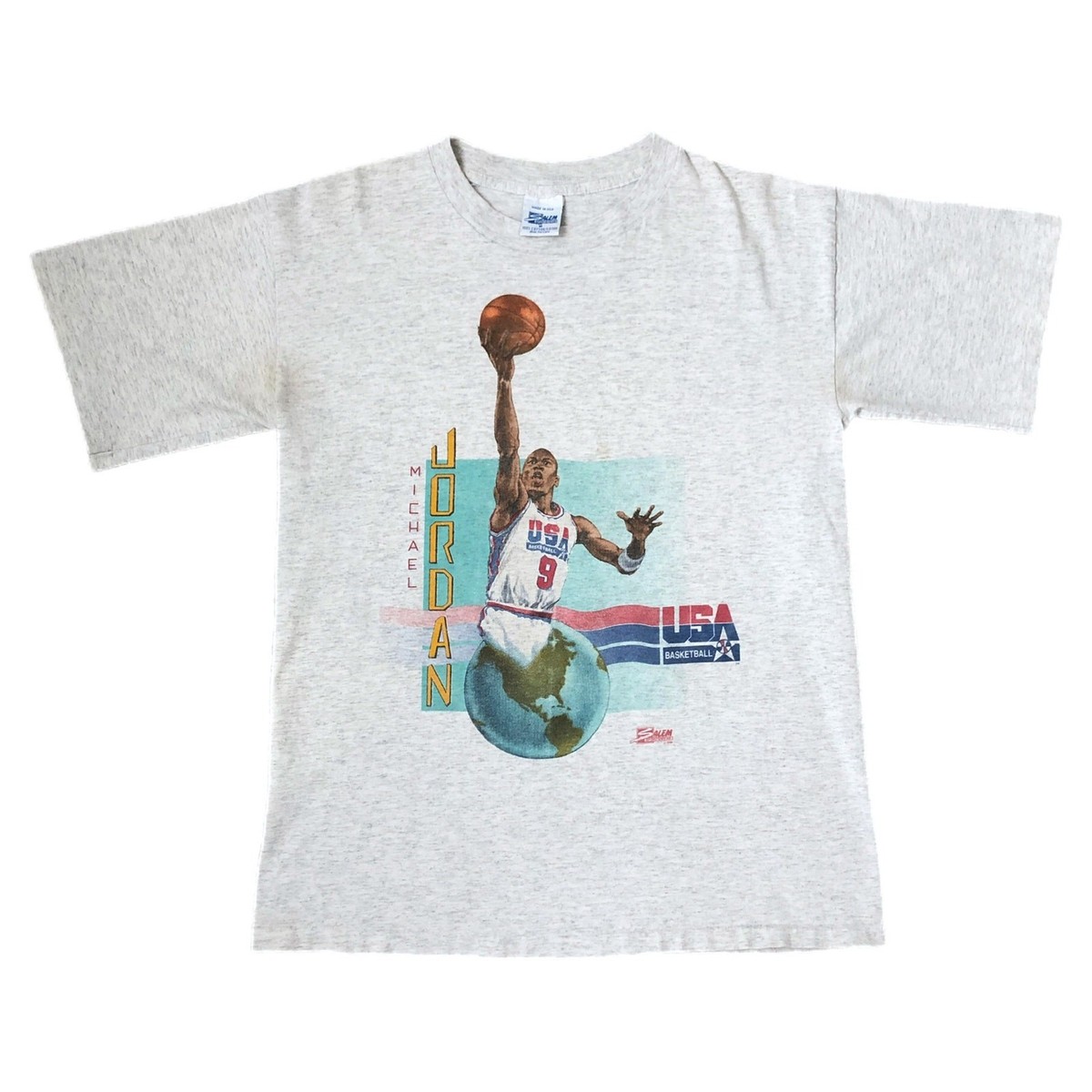新品☆バスケゲームシャツ 90s USADREAM マイケルジョーダン ロゴ刺繍 Vintage Michael Jordan 1992 USA Basketball Dream Team Salem