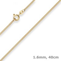 1,6Mm Panzerkette Goldkette Collier Halskette Aus 333 Gold Gelbgold 40Cm