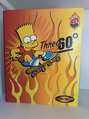 Bart Simpson Skate Boarding 2002 Copywrite Designs Reversible Binder