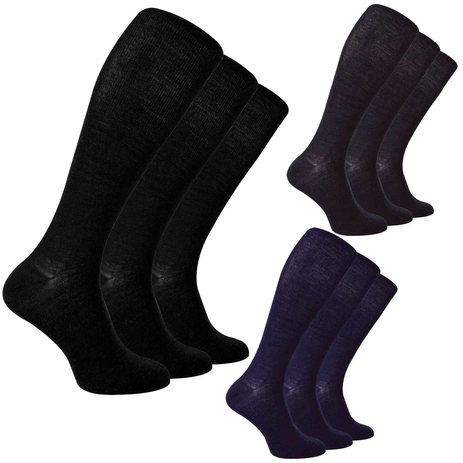 Steven - 3 Pairs Mens Knee High Merino Wool Socks | Long Breathable Winter Socks