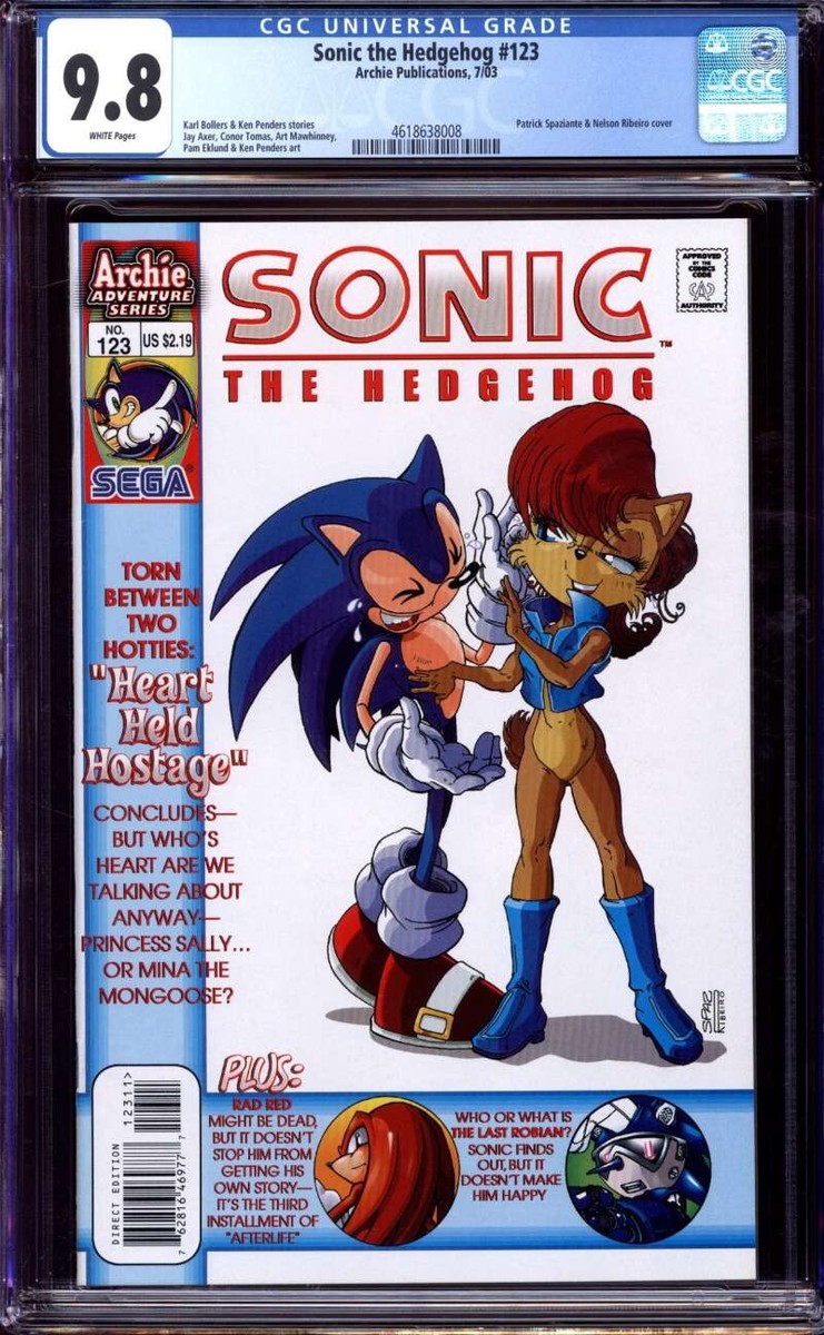 SONIC THE HEDGEHOG #123 CGC 9.8 WHITE PAGES // ARCHIE PUBLICATIONS