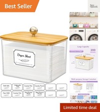 Laundry Pods Container with Lid, Dryer Sheet Holder, Room Organization Storag...