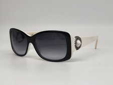 Brighton Twinkle White Rhinestone Frame Black Lens Sunglasses 55-15-135