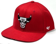 Chicago Bulls NBA '47 Captain Red City White Logo Flat Hat Cap Adult Snapback