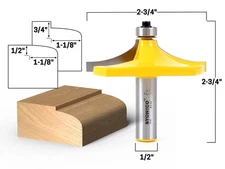 2-3/4" Diameter Thumbnail Table Edge Router Bit - 1/2" Shank - Yonico 13141