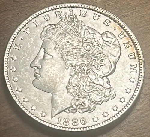 1886 Morgan Silver Dollar AU+ Original Luster No Cleaning Great Eye Appeal