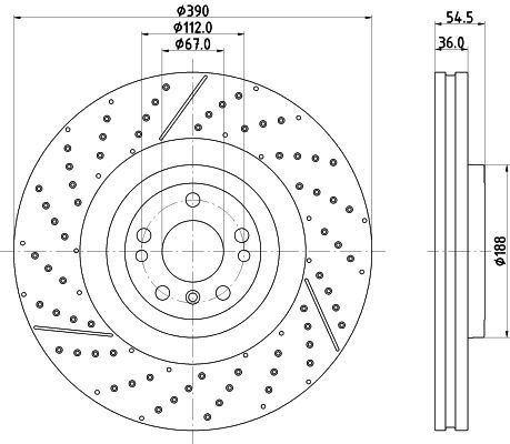 HELLA 8DD 355 134-711 BRAKE DISC Front (SINGLE)