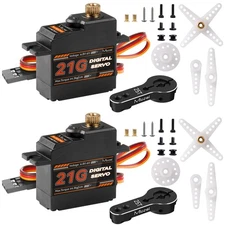 Miuzei 21G Micro Servo Motor Metal Geared Mini Digital Servo Kit with 25T Hor...