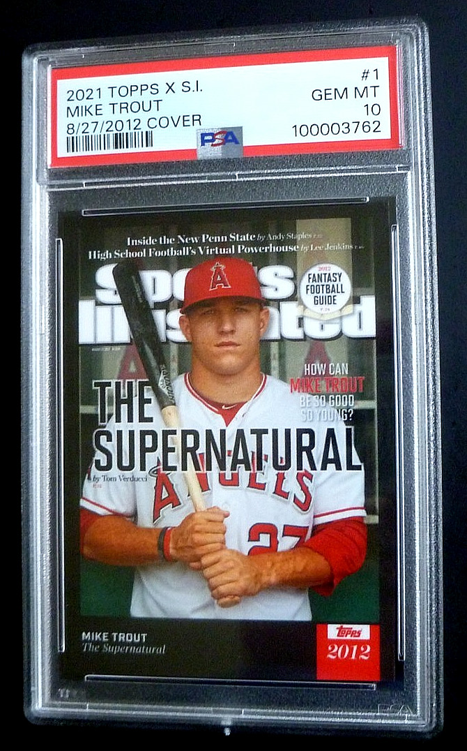2021 TOPPS X S.I. MIKE TROUT 8/27/2012 COVER #1   PSA 10 GEM MINT view 2