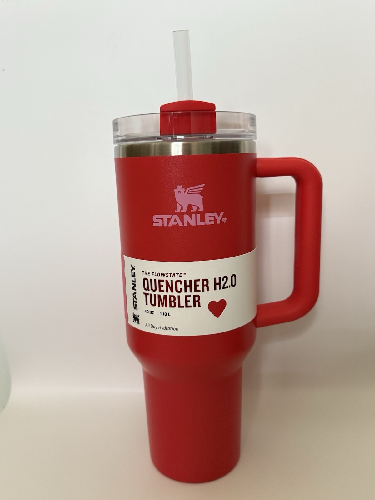 Stanley 40oz H2.0 Flowstate Quencher Tumbler in Valentine Red 2024 Target Exclusive
