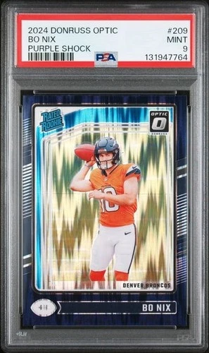 2024 PANINI DONRUSS OPTIC PURPLE SHOCK #209 BO NIX ROOKIE RC PSA 9