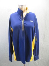 Fila Size L Mens Multicolor 1/4 Zip Stretch Long Sleeve Athletic Pull Over 236