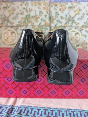 Tory Burch GIGI Pump Soft Patent Black Leather 1 inches Heel 