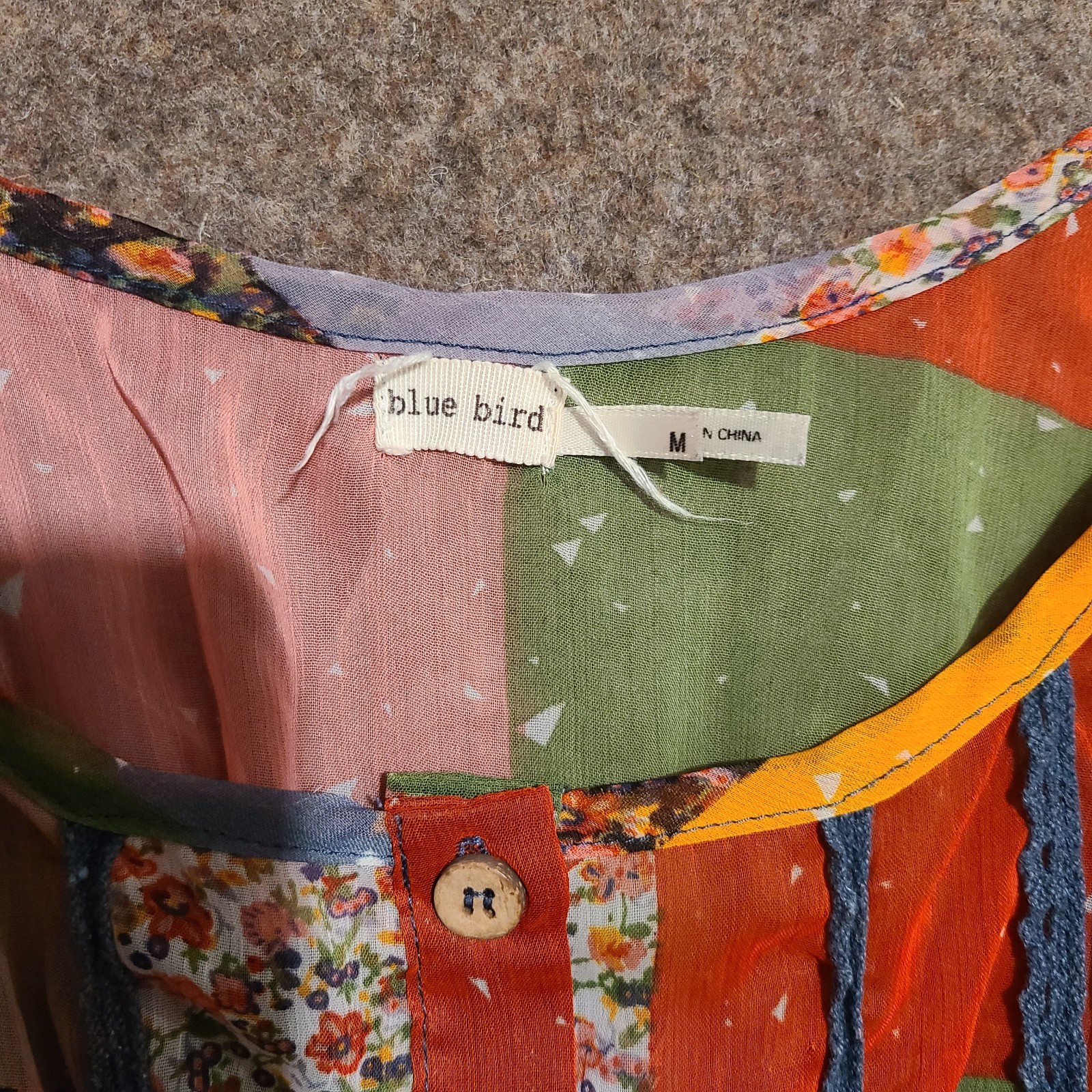 Y2k Boho Multicolor Patchwork Spaghetti Strap Dre… - image 4