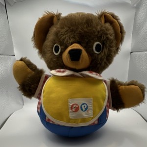 Fisher-Price Vintage Teddy Bear Roly Poly Chime Ball 719, 1972, Small