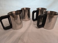 Set of 4 Stainless Steel 18/8 Coffee Mugs w/ ...