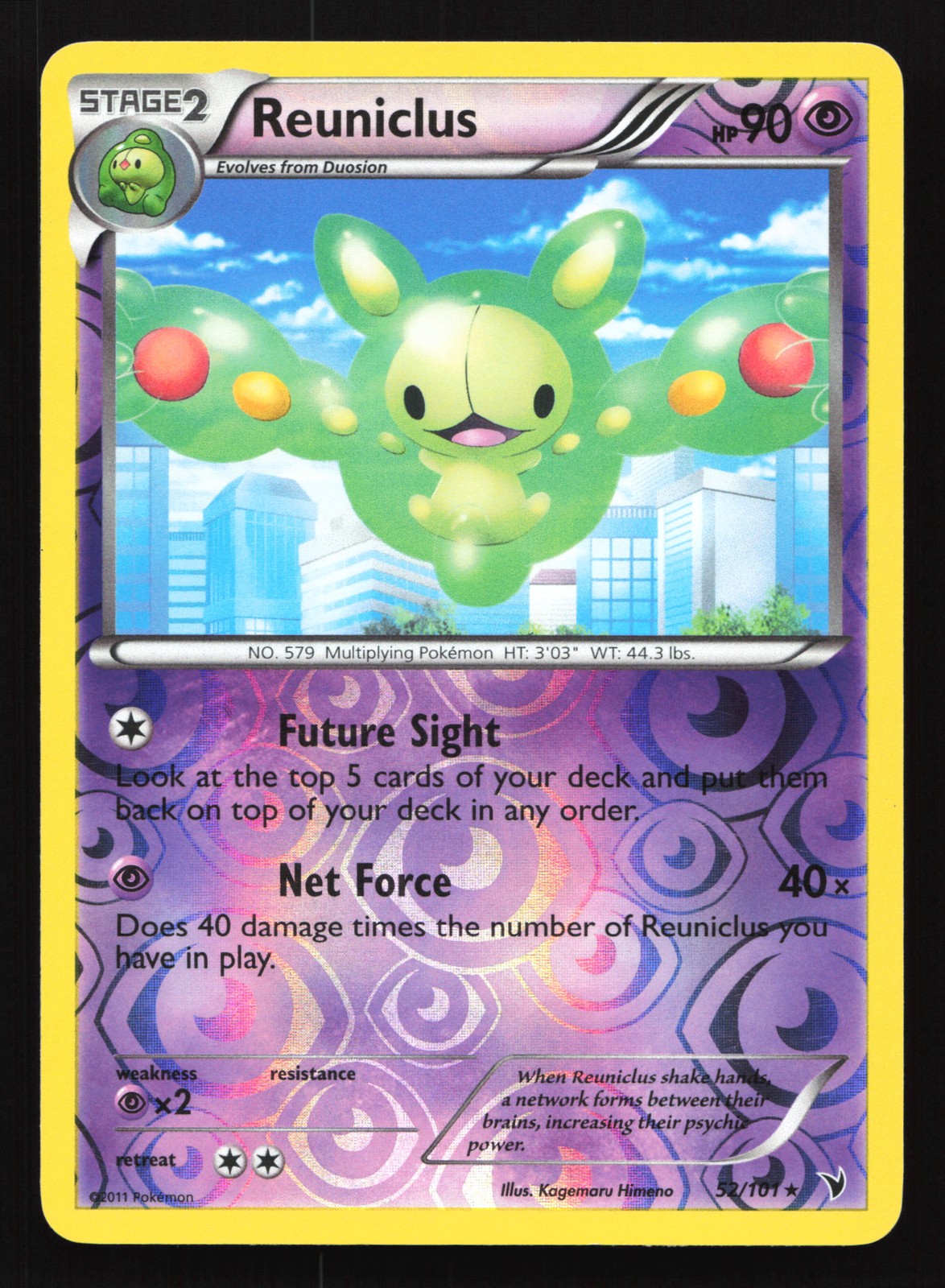 Reuniclus 52/101 Noble Victories Rare Reverse Holo Pokemon Card
