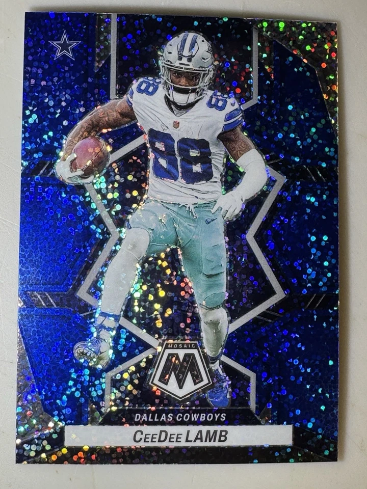 2022 Panini Mosaic NFL Football. CeeDee Lamb Blue Sparkle Mosaic Prizm - Image 3 of 4