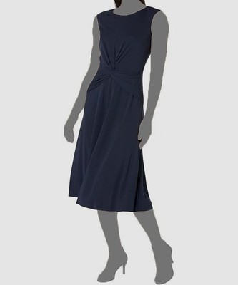 Lauren Ralph Lauren Women's Blue Twisted-Front Cap Sleeve Jersey Dress Size 8