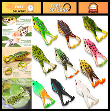 10 Pcs Topwater Frog Lures for Bass & Trout Fishing - Soft Floating Bait, Weedle