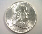1959 FRANKLIN HALF DOLLAR UNCIRCULATED UNC. NICE ORIGINAL COIN FROM BOBS COINS
