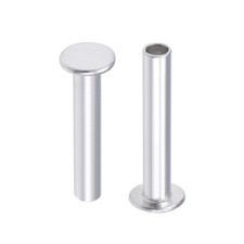 50pcs M5 x 28mm Aluminum Flat Head Rivets Semi-Tubular Silver Tone