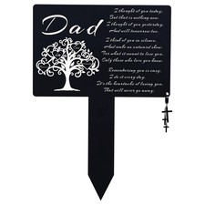 Dad Metal Grave Decorations for Cemetery,Temporary Grave Marker,Waterproof Memor