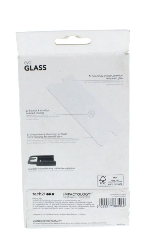 Tech21 Evo Glass Screen Protector for iPhone 8 Pus / iPhone 7 Plus Clear NEW - Image 3 of 3