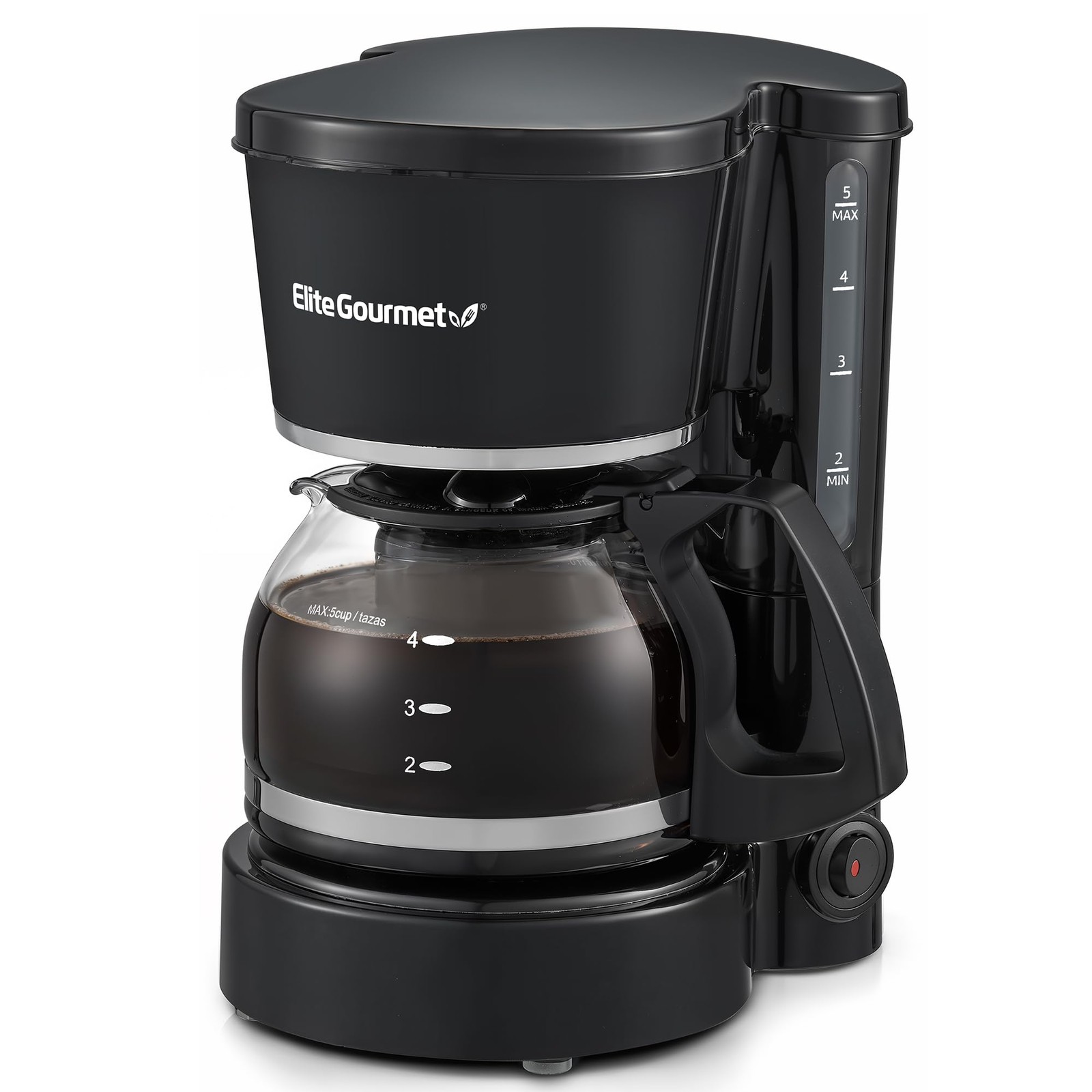 5-Cup Automatic Coffee Maker with Reusable Filter, Pause & Serve, On/Off Switch