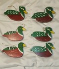 Vintage Hand Painted Wooden Duck Ornaments (6)/made In Taiwan/guc — photo 7