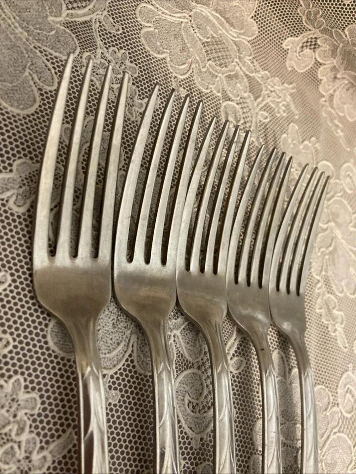 "5 horquillas de cena Ekco Kenilworth de acero inoxidable 18-8 de 7 3/8""" Foto 3 de 4