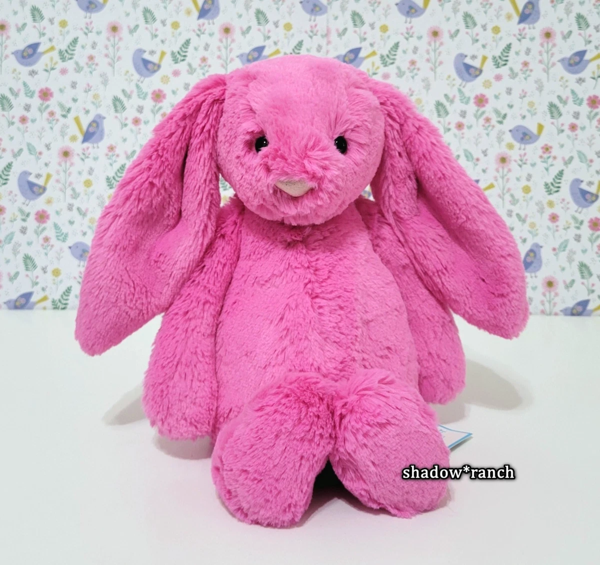Jellycat London Medium Bashful Hot Pink Bunny Plush Stuffed Animal