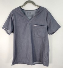 Figs Technical Collection Scrub Top M Gray Pocket Comfort