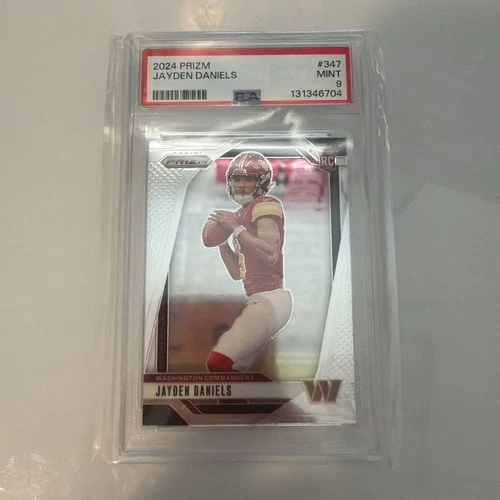 2024 Panini Prizm JAYDEN DANIELS Rookie Base PSA 9 Commanders #347 RC