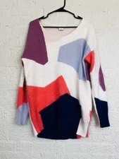 Lacoste Sweater Angora Cashmere Wool Multicolor Block Looking Beautiful Size 40