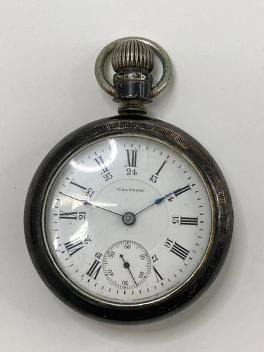 Antique Waltham 17 Jewels Coin Silver Pocket Watch, Doesn't Run (RB-#39)